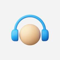 A minimalist blue headphone icon on a clean, white background. vector