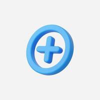 A modern blue add symbol in a circular design, emphasizing positivity. vector