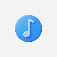 A blue circular music note icon in a modern and clean design. vector