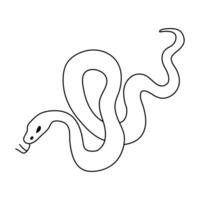 Snake in doodle style. Snake hand drawn line art, illustration on a white background. Symbol of 2025 according to the Chinese calendar. vector