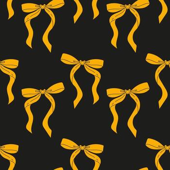 brillante amarillo arcos modelo en un negro antecedentes crea un alegre y juguetón diseño para varios aplicaciones vector