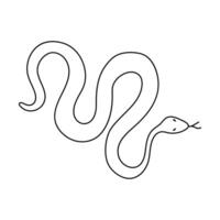 Snake in doodle style. Snake hand drawn line art. An Intricate and Artistic Representation Depicting a Wavy and Flowing Form of a Snake vector