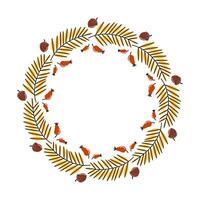 Creative design featuring a circular arrangement of birds and foliage in autumn colors appropriate for seasonal decor vector