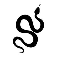 Snake ink icon logo illustration. Silhouette of a snake on a white background, symbol of 2025 vector