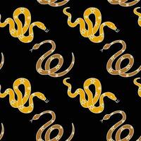 Colorful snake pattern with stars on a black background for textile design vector