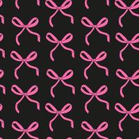 Colorful pink bows pattern on black background creating a festive and cheerful design vector