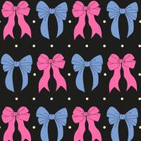 Colorful bow patterns on dark background highlight vibrant design suitable for festive occasions and crafts vector
