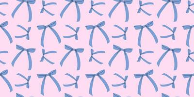Decorative blue bow pattern on soft pink background for DIY and crafting projects vector