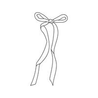 Decorative ribbon bow with flowing tails suitable for craft projects and design elements vector