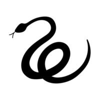 Snake icon logo illustration. Silhouette of a snake on a white background, symbol of 2025. Doodle illustration of snake vector