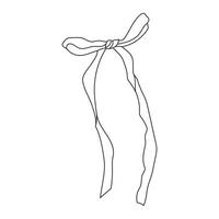 Decorative bow with long ribbons, symbolizing elegance and grace in simple design vector