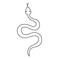 Snake in doodle style. Snake hand drawn line art. Adorable and charming illustration of a cartoon snake that is both cute and fun vector