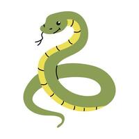 Doodle-style illustration of a snake on a white background, symbolizing the upcoming 2025 year in the Chinese zodiac. vector