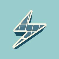 Modern lightning bolt icon with bold lines and clean edges in light beige and navy, perfect for tech energy brands, power symbols, or app interfaces vector