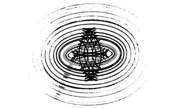 Oval texture with grunge style lines. Unusual icon design. Background texture with stripes. geometric shape of the line, created with a wide, dry brush, does not print well with a black line on white vector