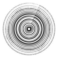 Grunge style circular textures with lines. Unusual icon design. Background texture with stripes. Geometric line shape using a wide dry brush, poor printing of a black line on a white background vector