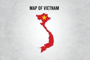 Map of Vietnam with national flag vector