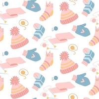 Colorful winter accessories pattern design vector