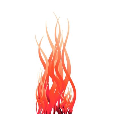 Fire flames on white background.