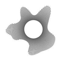 Circular wave. Voice symbol. Radial frame.Sound circle lines. Sound ring mockup. Wavy design frame pattern. Radial rays. Equalizer logo, radial spectrum. Depicting audio music simple icon. vector
