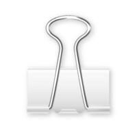 Realistic white paper binder isolated on white background. Paper clip, holder. Design mockup. illustration. vector