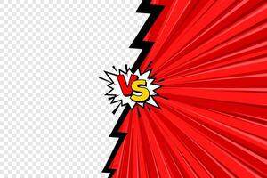 Cartoon comic background with blank place for your design. Fight versus. Comics book colorful competition or challenge poster mockup. Retro Pop Art style. illustration vector