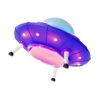 3d Ufo Ship Space Concept Cartoon Design Style Isolated on a White Background illustration of Alien Spaceship vector