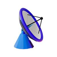 3d Satellite Dish Signal Radar Space Concept Cartoon Design Style. vector