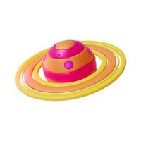 3d Yellow Planet Space Concept Cartoon Design Style vector
