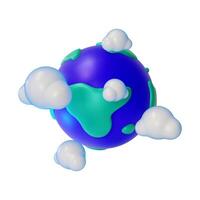 3d Earth Planet Space Concept Cartoon Design Style. vector