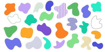 Cartoon Color Different Liquid Organic Shapes Set. vector