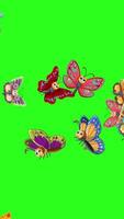 Vibrant butterflies flutter dynamically across a bright green background, creating a lively and whimsical animation video