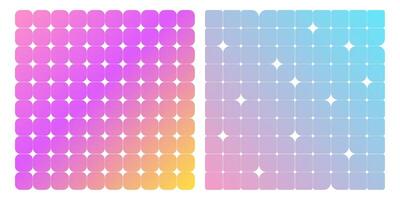 Retro futuristic abstract seamless pattern with geometric stars grid layout and cartoon bauhaus minimalism background for digital design and Y2K inspired projects vector