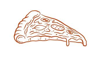 Hand draw slice of pizza illustration vector