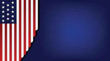 Stylized American Flag with Blue Background vector