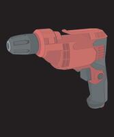 a red and gray drill on a black background vector