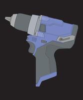 a blue and gray drill on a black background vector