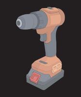 an illustration of a drill on a black background vector
