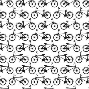 monocromo sin costura bicicleta modelo diseño para tela y impresión vector