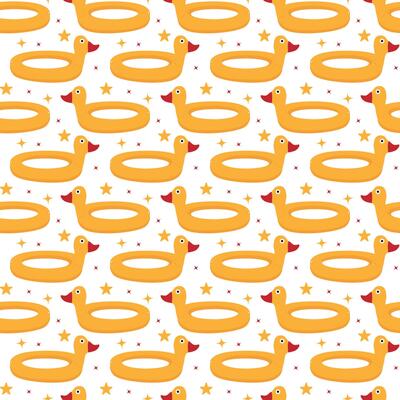 Seamless yellow rubber duck pattern for a cute bath or pool toy design