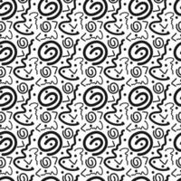 Monochrome seamless design featuring sketch style doodles vector