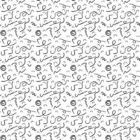 Seamless doodle pattern with abstract lines and scribbles. vector