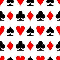 Simple poker playing cards signs seamless pattern. vector