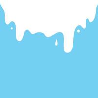 Milk background. Milk movement with drops on blue background. Milk line. Banner, card. vector