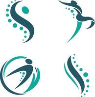 Chiropractic rehab health logo represents recovery support and wellness through a clean and calming vector