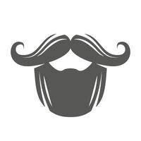Simple vintage beard silhouette with moustache vector