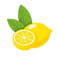 Yellow cartoon lemon isolated on white background vector