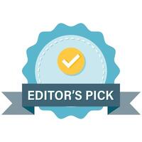 Editor Pick badge with ribbon and check mark vector