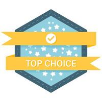 Hexagonal Top Choice badge vector
