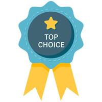 Top Choice badge with star vector